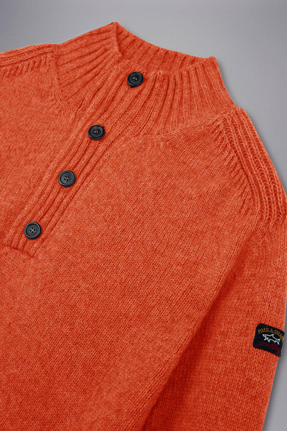 Paul & Shark - Chandail de laine col montant à boutons Fisherman - LE CAPITAINE D'A BORD