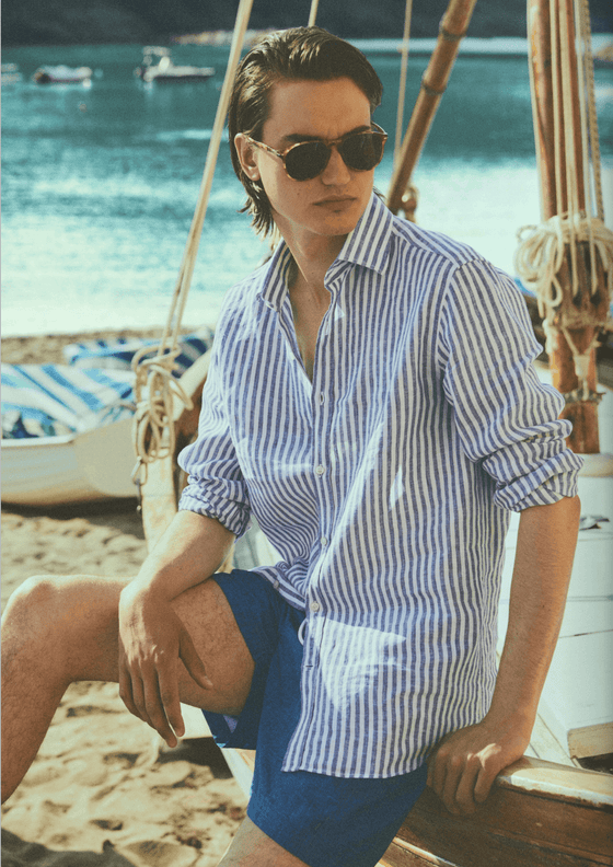 Paul & Shark - Chemise de lin manches longues à rayures - LE CAPITAINE D'A BORD