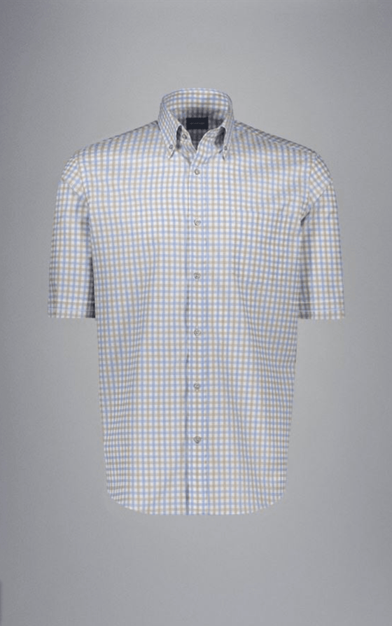 Paul & Shark - Chemise manches courtes à carreaux de coton Silver Collection - LE CAPITAINE D'A BORD