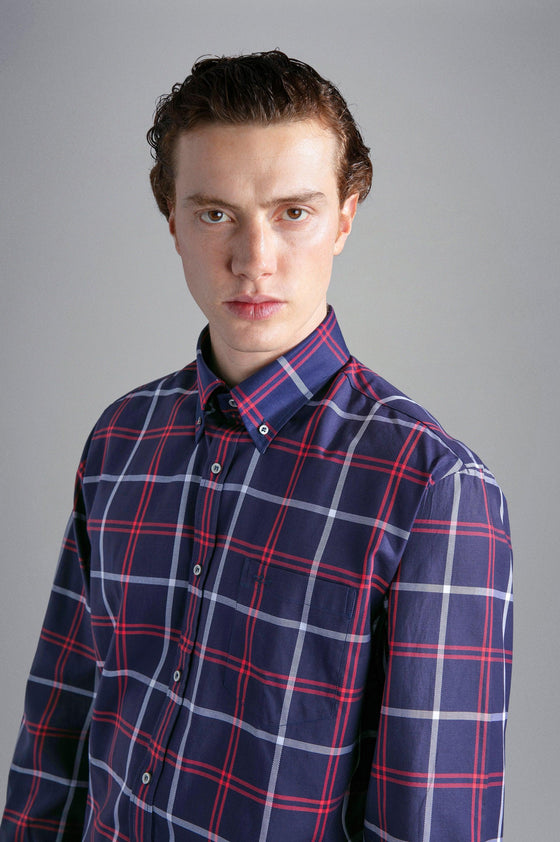 Paul & Shark - Chemise manches longues carreaux coton Silver Collection - LE CAPITAINE D'A BORD