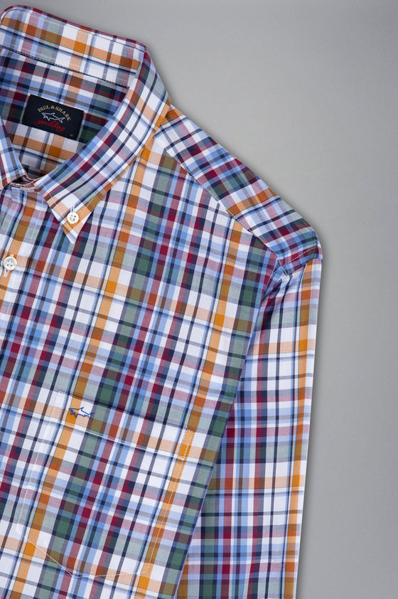 Paul & Shark - Chemise manches longues twill de coton à carreaux - LE CAPITAINE D'A BORD