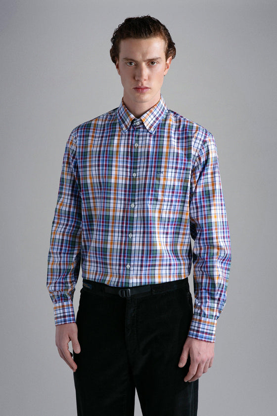 Paul & Shark - Chemise manches longues twill de coton à carreaux - LE CAPITAINE D'A BORD