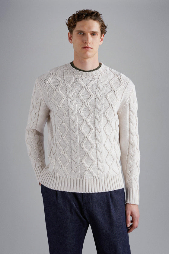 Paul & Shark - Col rond de laine mérinos à cables - LE CAPITAINE D'A BORD