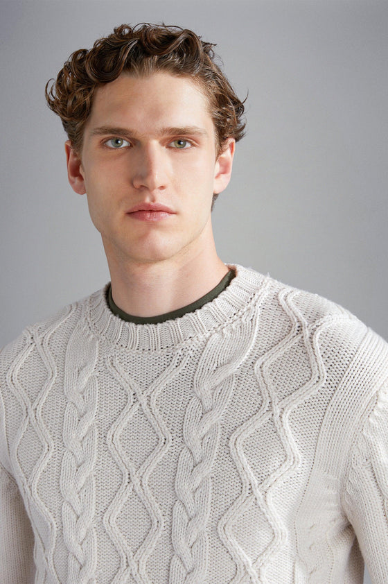 Paul & Shark - Col rond de laine mérinos à cables - LE CAPITAINE D'A BORD