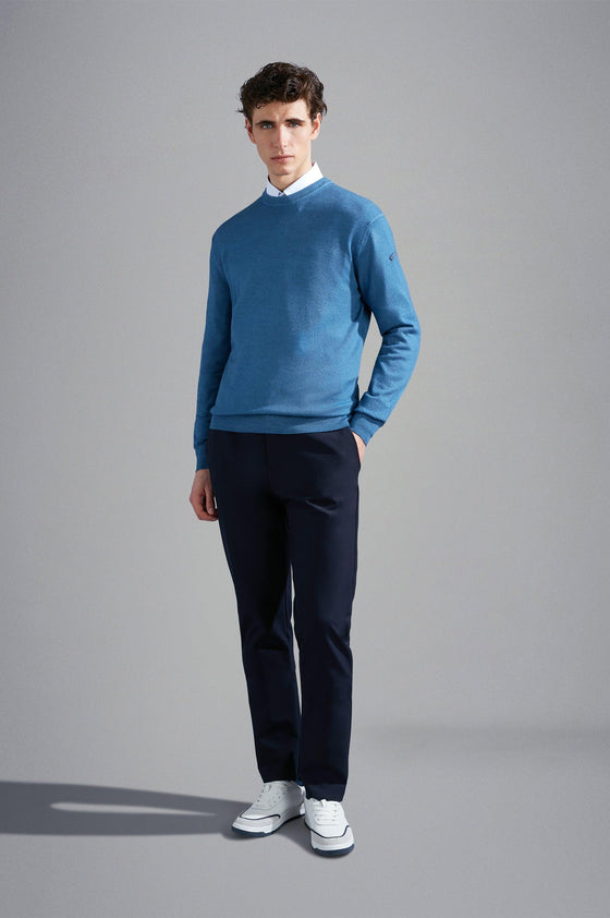 Paul & Shark - Col rond de laine mérinos délavé - LE CAPITAINE D'A BORD