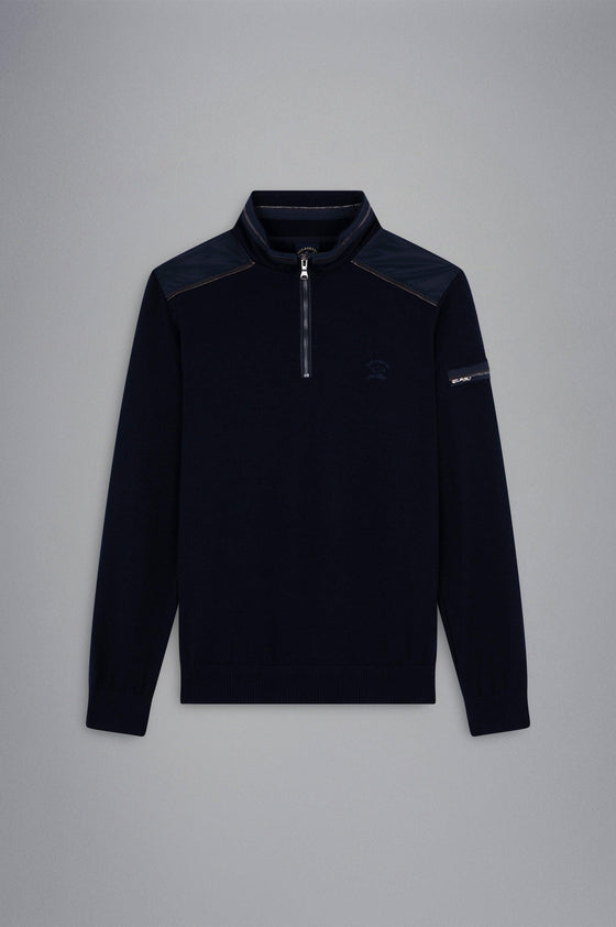 Paul & Shark - Col zip de laine avec appliqués de nylon - LE CAPITAINE D'A BORD