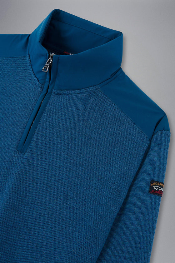 Paul & Shark - Col zip de laine avec appliqués de nylon - LE CAPITAINE D'A BORD