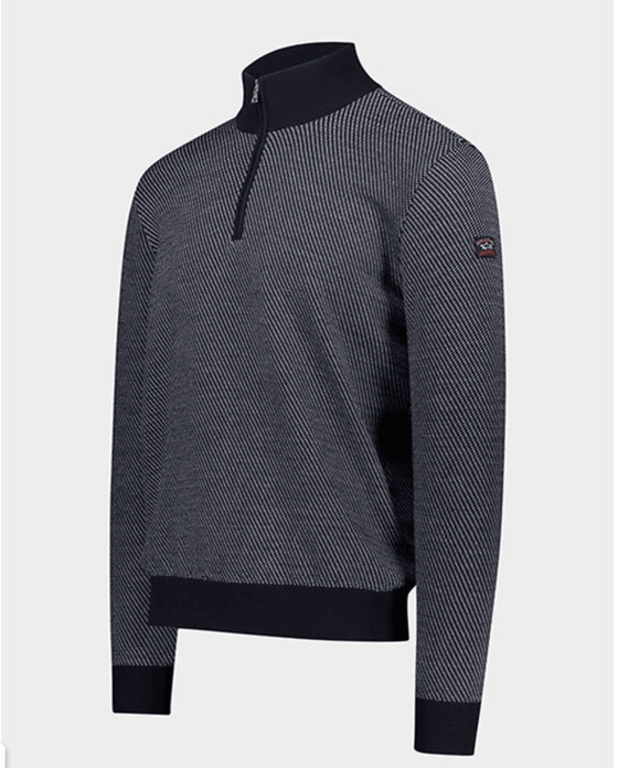 Paul & Shark - Col zip de laine BEAUFORT Tasmanian 120's - LE CAPITAINE D'A BORD