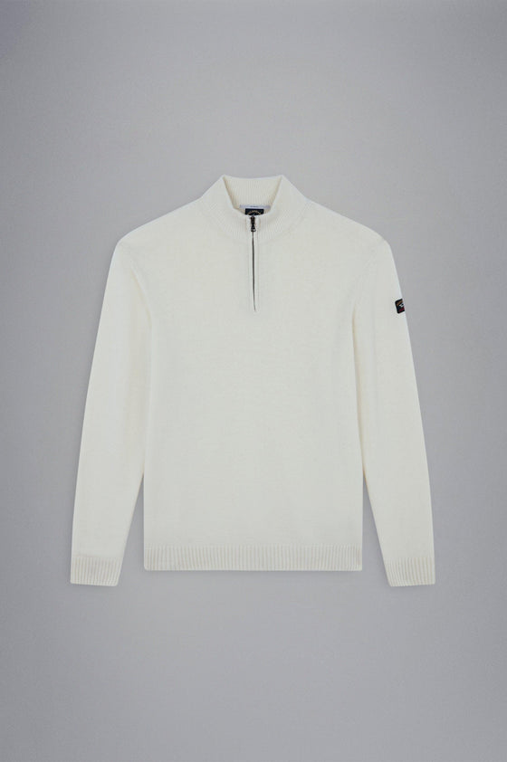 Paul & Shark - Col zip de laine Shetland Eco-Wool - LE CAPITAINE D'A BORD