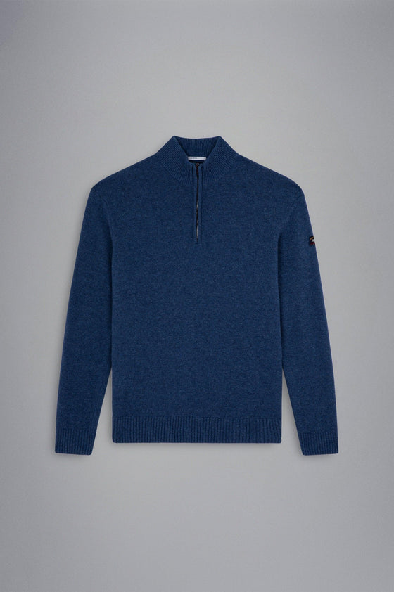 Paul & Shark - Col zip de laine Shetland Eco-Wool - LE CAPITAINE D'A BORD