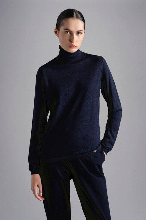 Paul & Shark Ladies - Chandail col roulé de laine et soie pour femme - LE CAPITAINE D'A BORD