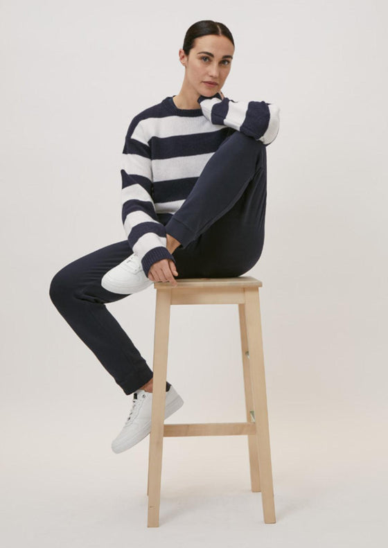 Paul & Shark Ladies - Chandail rayé col rond de laine et cachemire - LE CAPITAINE D'A BORD