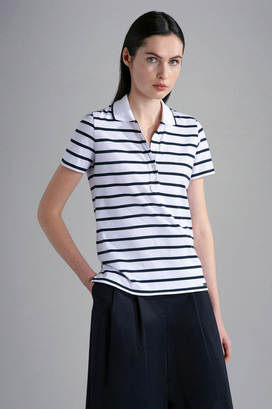 Paul & Shark Ladies - Polo manches courtes rayé de coton - LE CAPITAINE D'A BORD