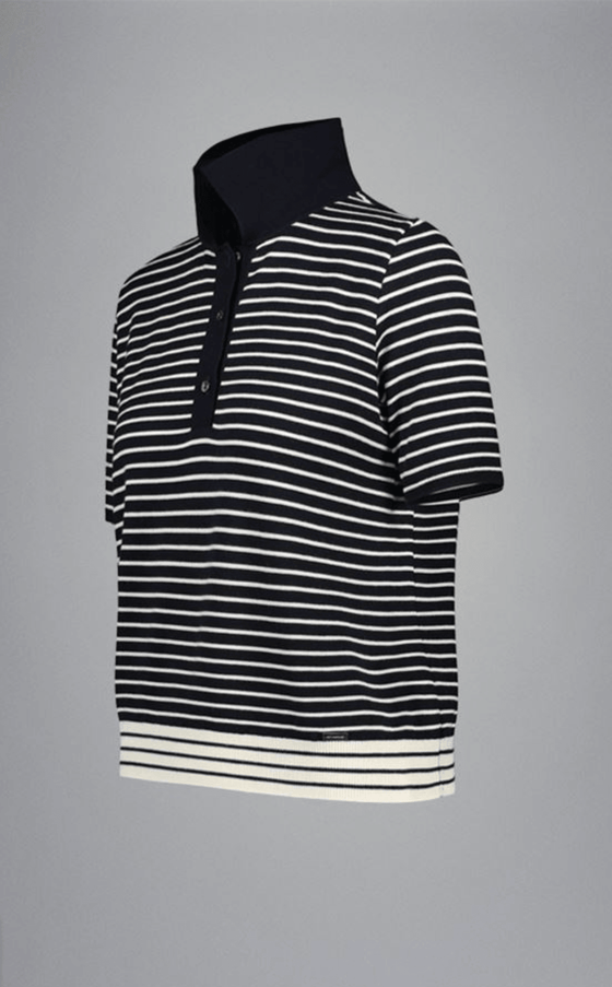 Paul & Shark Ladies - Polo manches courtes rayé de laine mérinos - LE CAPITAINE D'A BORD