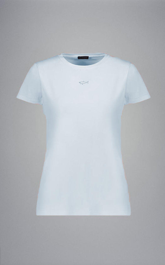 Paul & Shark Ladies - T-shirt manches courtes de coton avec requin Swarovski pour femme - LE CAPITAINE D'A BORD