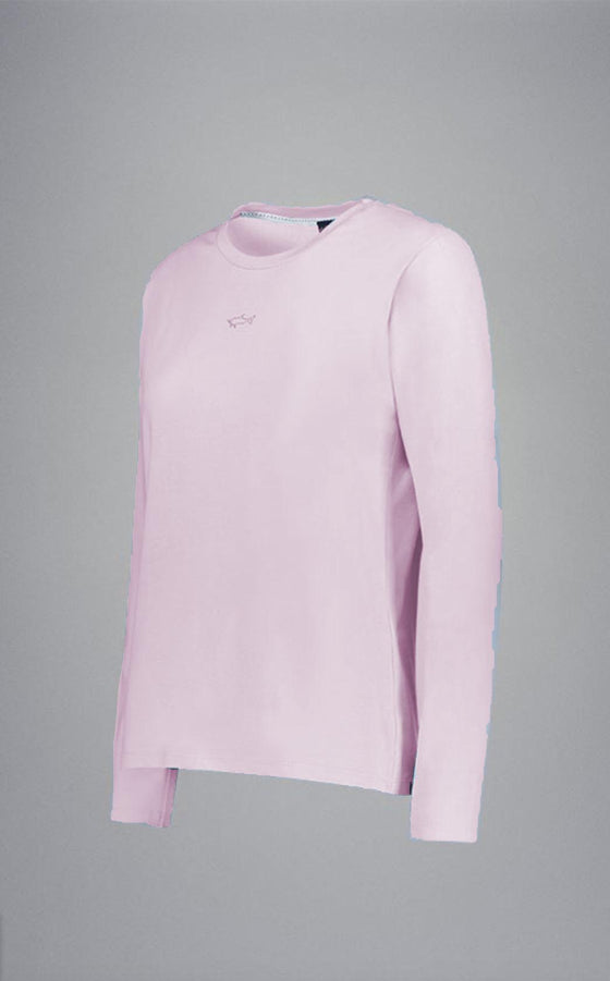 Paul & Shark Ladies - T-shirt manches longues de coton avec requin Swarovski pour femme - LE CAPITAINE D'A BORD