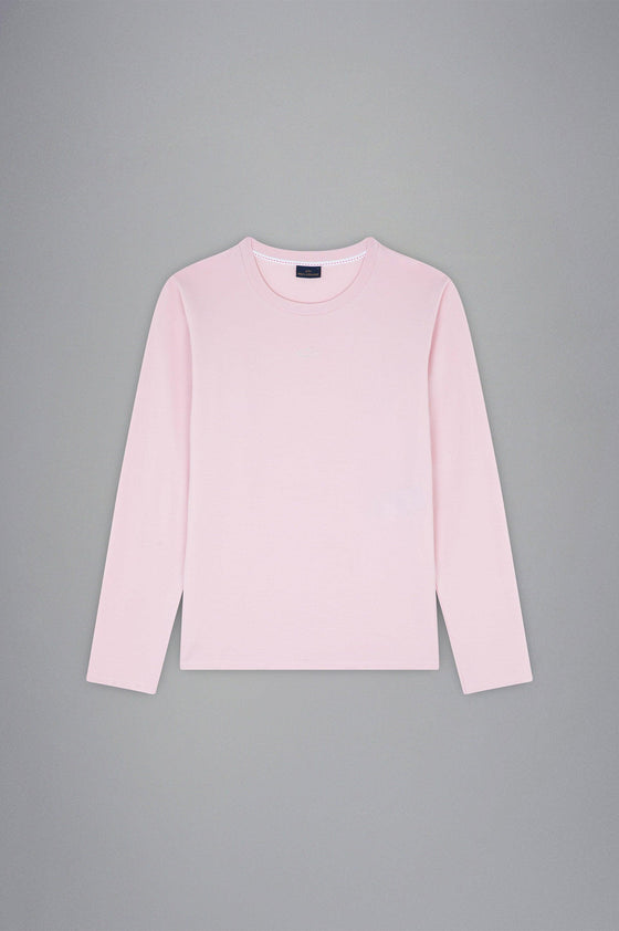 Paul & Shark Ladies - T-shirt manches longues de coton avec requin Swarovski pour femme - LE CAPITAINE D'A BORD