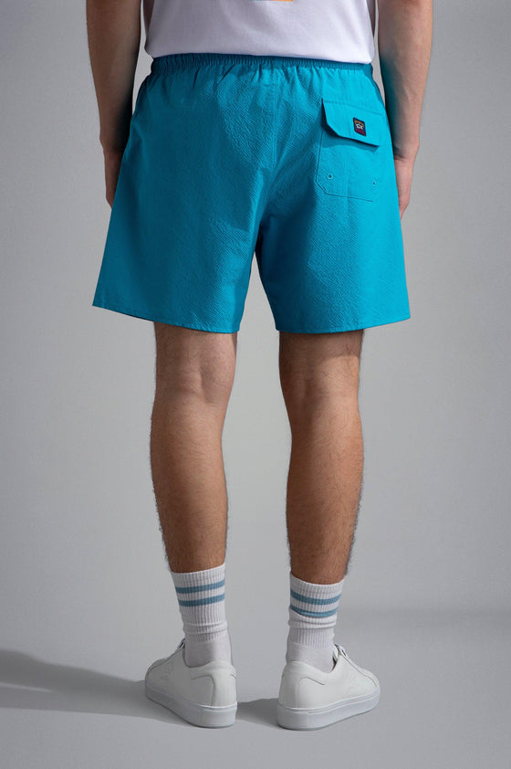 Paul & Shark - Maillot de bain seersucker avec badge - LE CAPITAINE D'A BORD