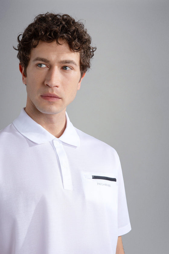 Paul & Shark - Polo manches courtes coton piqué avec poche zip - LE CAPITAINE D'A BORD