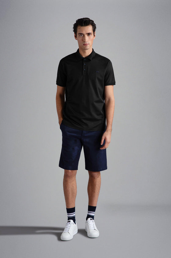 Paul & Shark - Polo manches courtes coton piqué requin métallique - LE CAPITAINE D'A BORD