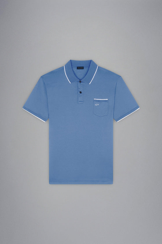 Paul & Shark - Polo uni manches courtes coton piqué avec bordures contrastées - LE CAPITAINE D'A BORD