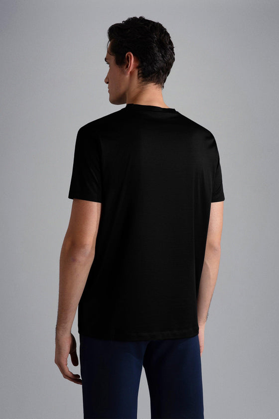 Paul & Shark - T-shirt col V manches courtes de coton avec requin métallique - LE CAPITAINE D'A BORD