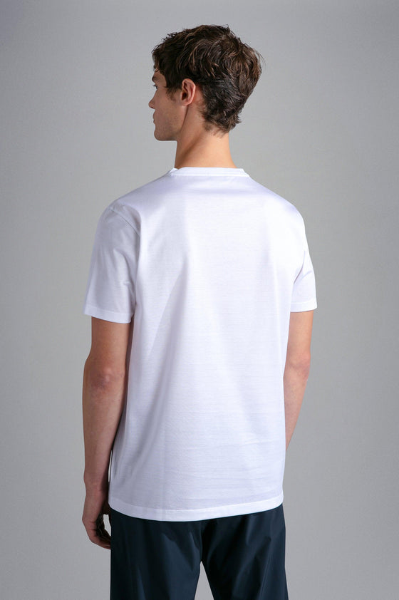 Paul & Shark - T-shirt col V manches courtes de coton avec requin métallique - LE CAPITAINE D'A BORD