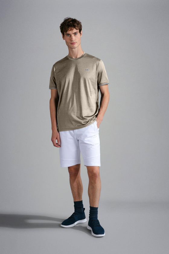 Paul & Shark - T-shirt manches courtes de coton avec badge requin - LE CAPITAINE D'A BORD