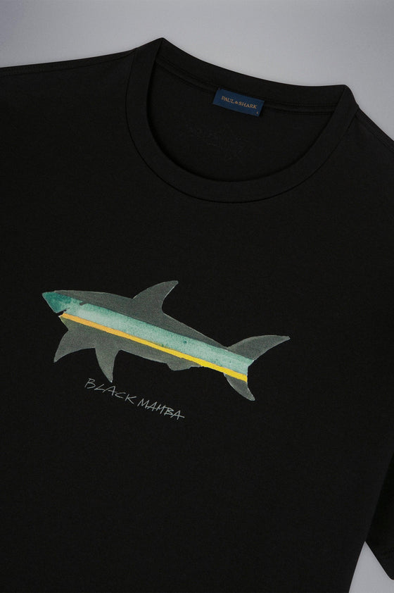 Paul & Shark - T-shirt manches courtes de coton Black Mamba "par Bixio" - LE CAPITAINE D'A BORD