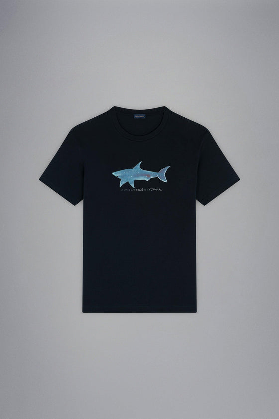 Paul & Shark - T-shirt manches courtes de coton Constellation Shark "par Bixio" - LE CAPITAINE D'A BORD