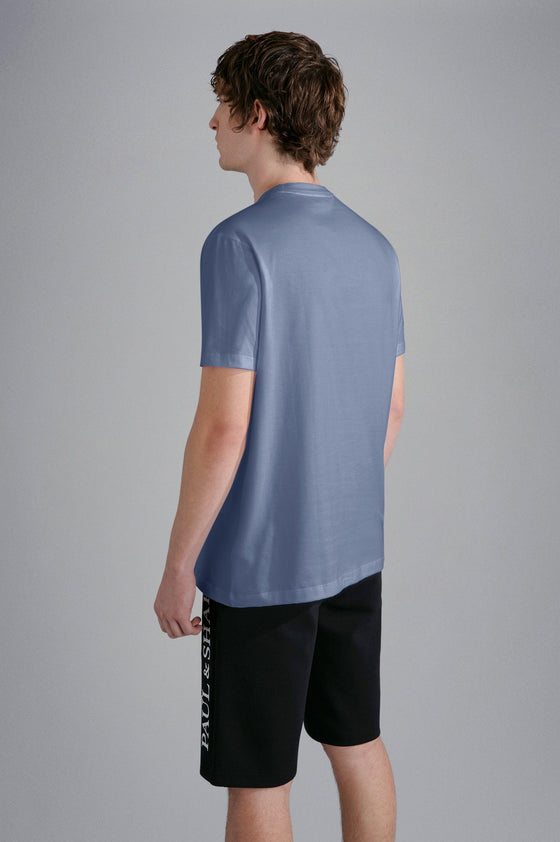 Paul & Shark - T-shirt manches courtes de coton logo doré - LE CAPITAINE D'A BORD