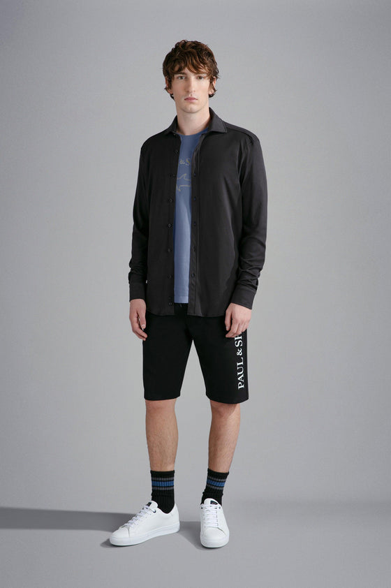 Paul & Shark - T-shirt manches courtes de coton logo doré - LE CAPITAINE D'A BORD