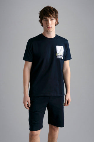 Paul & Shark - T-shirt manches courtes de coton voilier - LE CAPITAINE D'A BORD