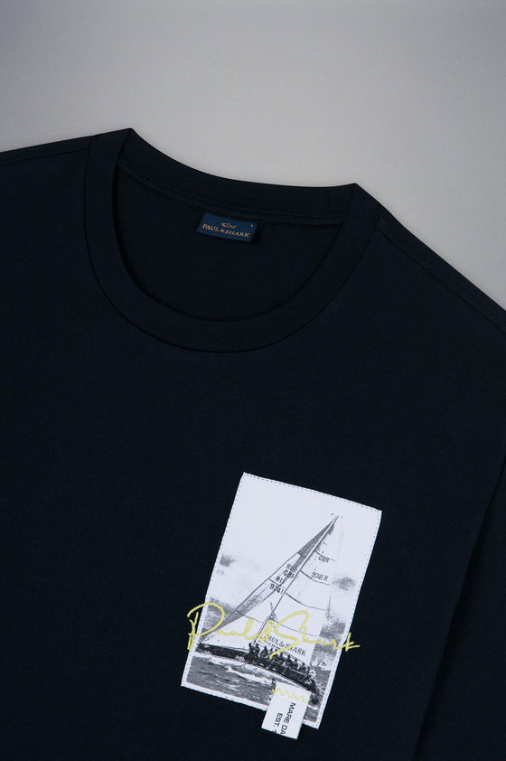 Paul & Shark - T-shirt manches courtes de coton voilier - LE CAPITAINE D'A BORD