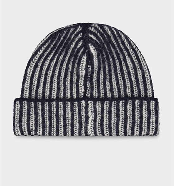 Paul & Shark - Tuque de laine 2 tons avec badge Fisherman - LE CAPITAINE D'A BORD