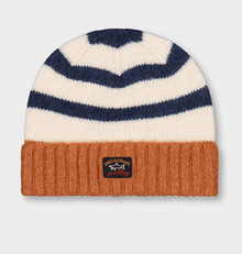  Paul & Shark - Tuque de laine rayée avec badge Fisherman - LE CAPITAINE D'A BORD