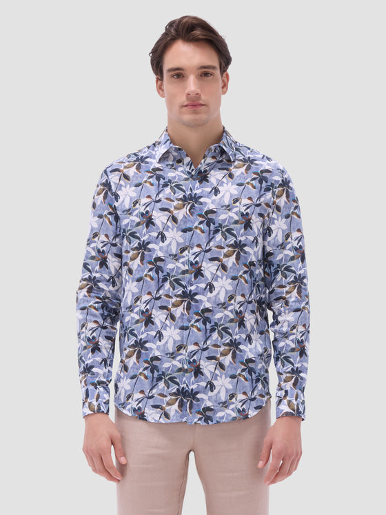 Bugatchi - Julian - Chemise de lin manches longues florale