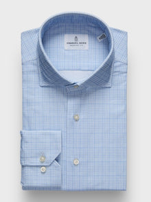  Emanuel Berg - Byron - Chemise manches longues à carreaux Albini 4Flex - Modern Fit - Bleu