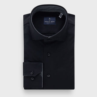Emanuel Berg - Byron - Chemise manches longues unie Albini 4Flex - Modern Fit - Noir