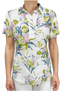  VLT's by Valentina's - 33M - Blouse florale manches courtes de lin - LE CAPITAINE D'A BORD