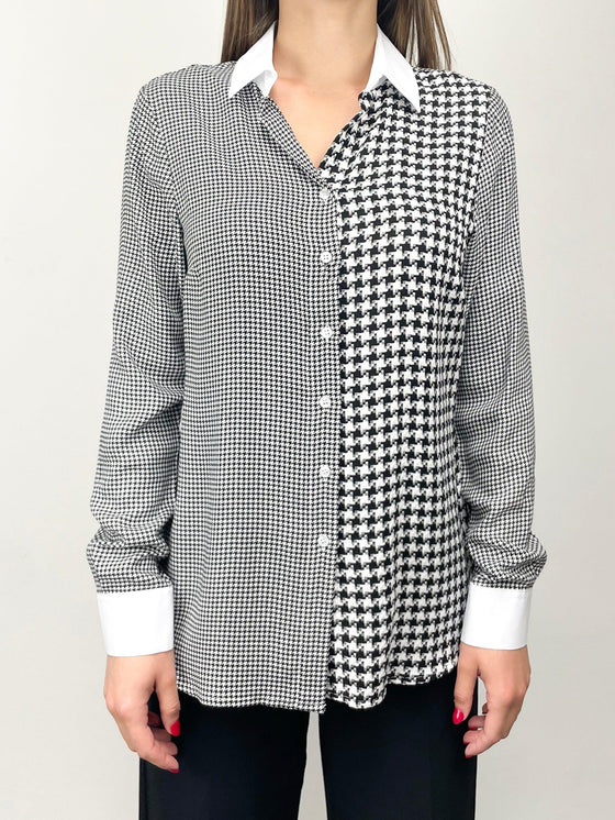 VLT's by Valentina's - 609 - Blouse pied-de-poule manches longues de viscose - LE CAPITAINE D'A BORD