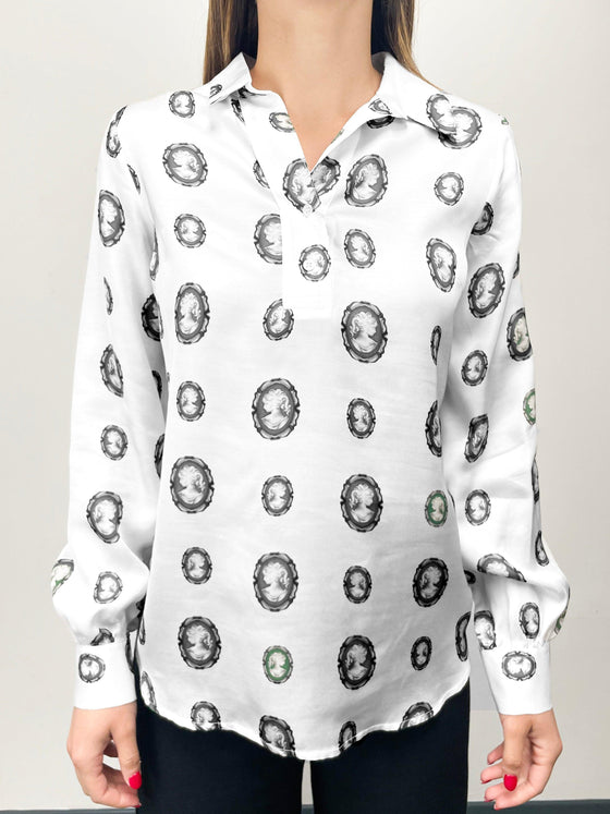 VLT's by Valentina's - 620 - Blouse caméos manches longues de viscose - LE CAPITAINE D'A BORD