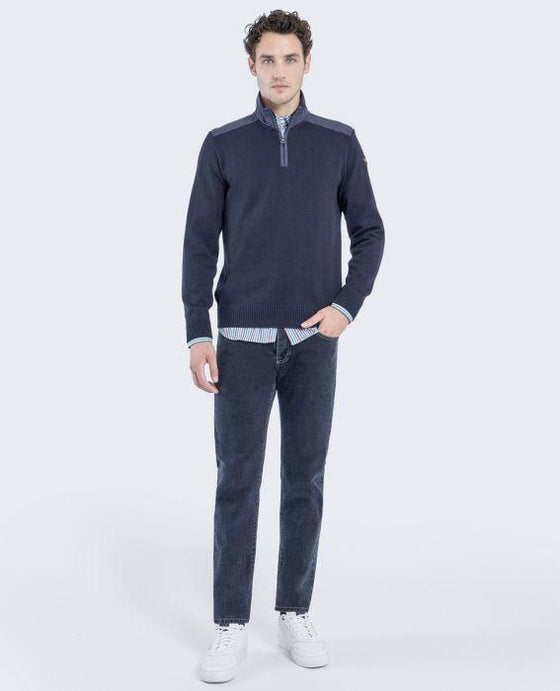 Paul & Shark - Col zip de laine avec appliqués de nylon - LE CAPITAINE D'A BORD