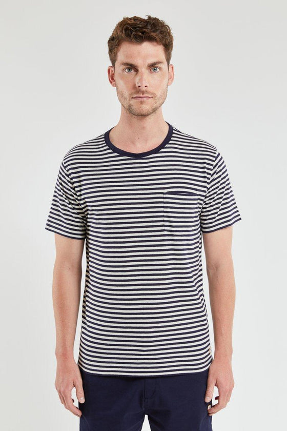 Armor-Lux - T-shirt rayé Heritage coton et lin - LE CAPITAINE D'A BORD