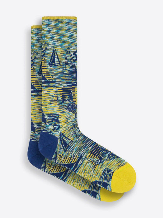 Bugatchi - Bas de coton mercerisé voiliers - LE CAPITAINE D'A BORD