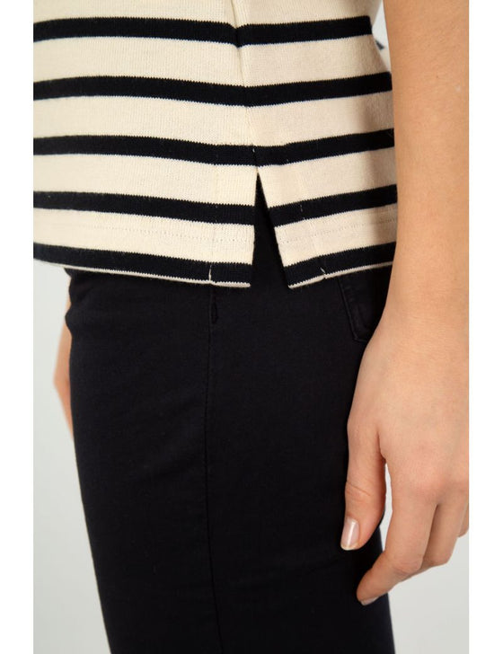 Armor-Lux - Coursive - Marinière coton équitable manches courtes - Ivoire/Marine - LE CAPITAINE D'A BORD