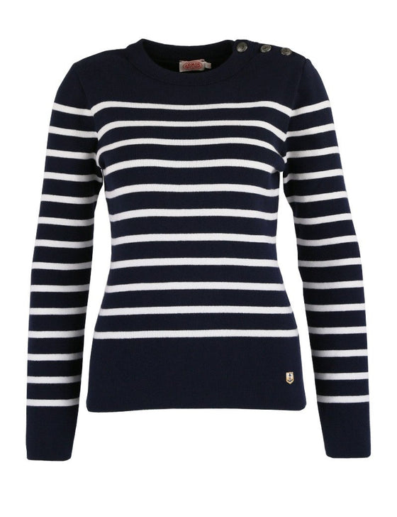Armor-Lux - Pull marin de coton à rayures - Marine/Ivoire - LE CAPITAINE D'A BORD - 5