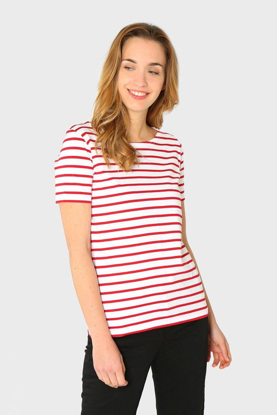 Armor-Lux - Hoëdic - Marinière coton léger manches courtes pour femme - LE CAPITAINE D'A BORD