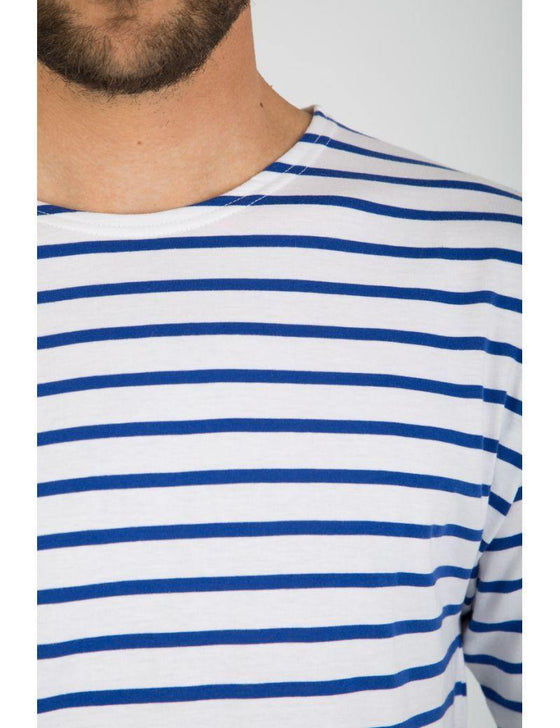 Armor-Lux - Théviec - Marinière manches courtes de coton - Blanc/Étoile - LE CAPITAINE D'A BORD