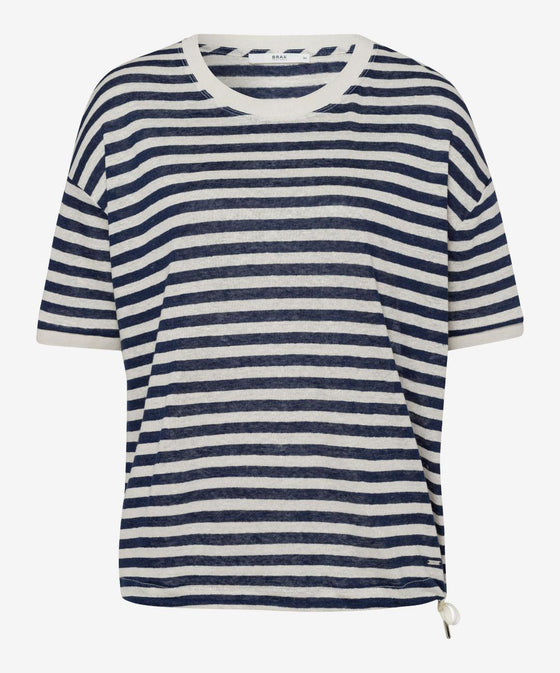 BRAX - Candice - T-shirt rayé de lin - LE CAPITAINE D'A BORD